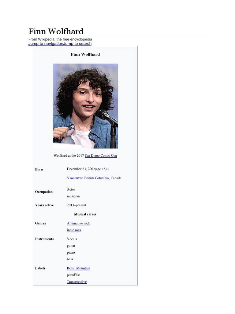 Finn Wolfhard Maladie Finn Wolfhard Maladie